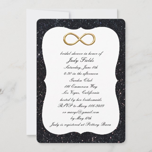 Invitation de Fête des mariées d'infinité or Parti (Devant)