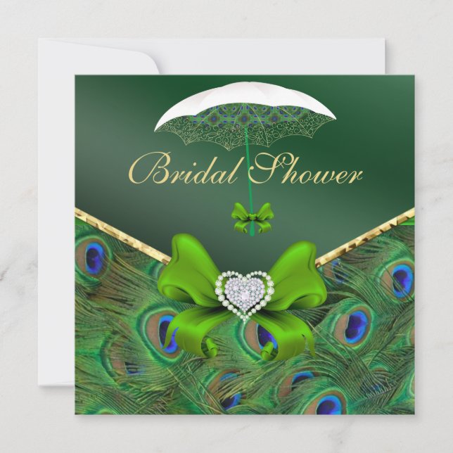 Invitation de Fête des mariées Emerald Green Peaco (Devant)