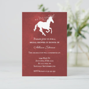 Invitation de Fête des mariées Red Unicorn