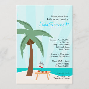 Invitation de Fête des mariées Tropical Palm Tree