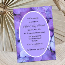 Invitation de fête des mères Hydrangeas pour maman