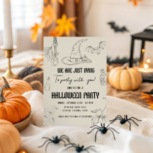 Invitation de fête d'Halloween à dessin de sorcièr