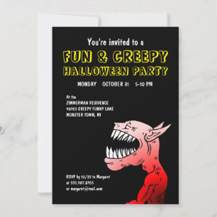 Invitation de fête d'Halloween amusante et Déplais
