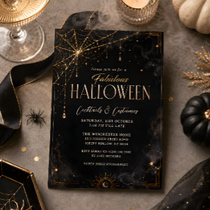 Invitation de fête d'Halloween Cocktail Black Gold