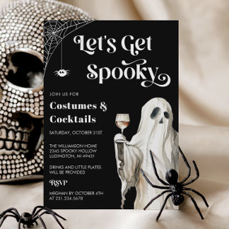 Invitation de fête d'Halloween cocktail fantôme