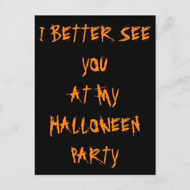 Invitation de fête d'Halloween Cryptic Black Orang (Devant)