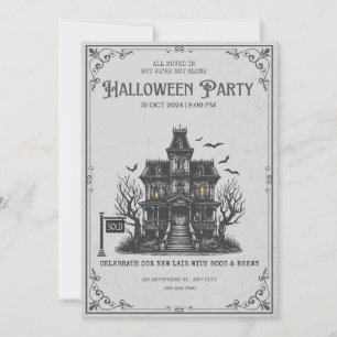 Invitation de fête d'Halloween dans une maison han
