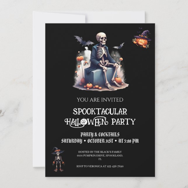 Invitation de fête d'Halloween, Éffrayant mignon I (Devant)