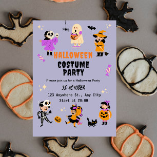 Invitation de fête d'Halloween en costume mignon