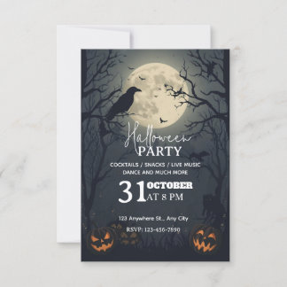 Invitation de fête d'Halloween Enchantée foncée