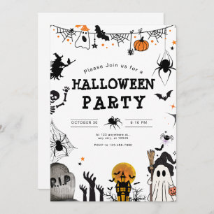 Invitation de fête d'Halloween, Fête de nuit Éffra