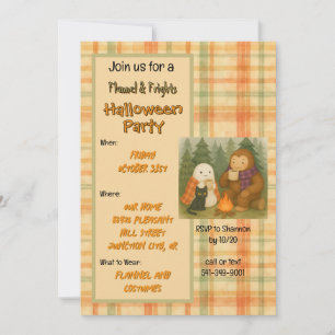 Invitation de fête d'Halloween Flannel & Frights