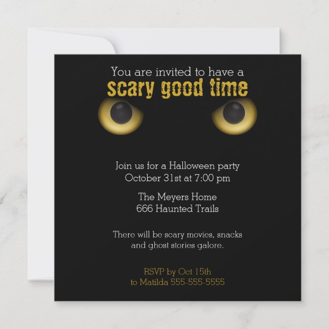 Invitation de fête d'Halloween (Hazel) (Devant)