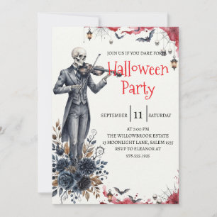 Invitation de fête d'Halloween homme squelette got