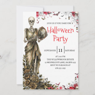 Invitation de fête d'Halloween homme squelette got