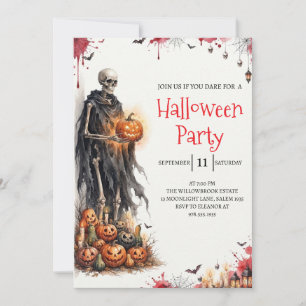 Invitation de fête d'Halloween homme squelette got