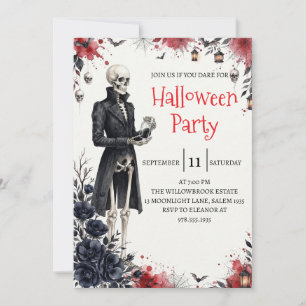 Invitation de fête d'Halloween homme squelette got