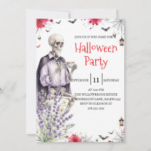 Invitation de fête d'Halloween homme squelette got