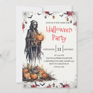 Invitation de fête d'Halloween homme squelette got