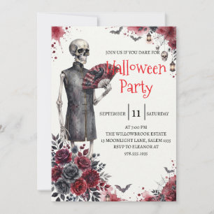 Invitation de fête d'Halloween homme squelette got
