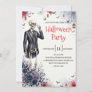Invitation de fête d'Halloween homme squelette got