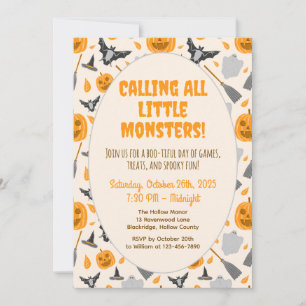 Invitation de fête d'Halloween mignonne et effraya