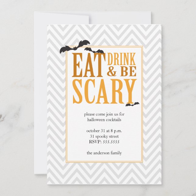 Invitation de fête d'Halloween moderne (Devant)