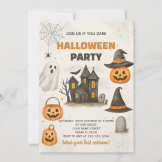 Invitation de fête d'Halloween moderne