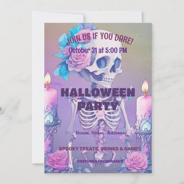 Invitation de fête d'Halloween personnalisable (Devant)