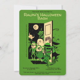 Invitation de fête d'Halloween Retro personnalisab