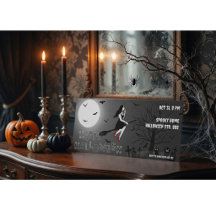 Invitation de fête d'Halloween sorcière effrayante