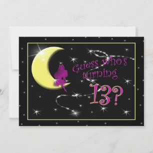 Invitation de fête du 13e anniversaire, Fairy on M