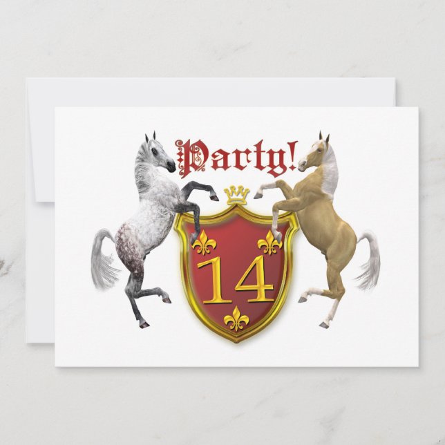 Invitation de fête du 14e anniversaire avec armoir (Devant)