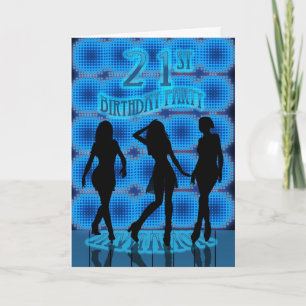 Invitation de fête du 21e anniversaire, Neon bleu