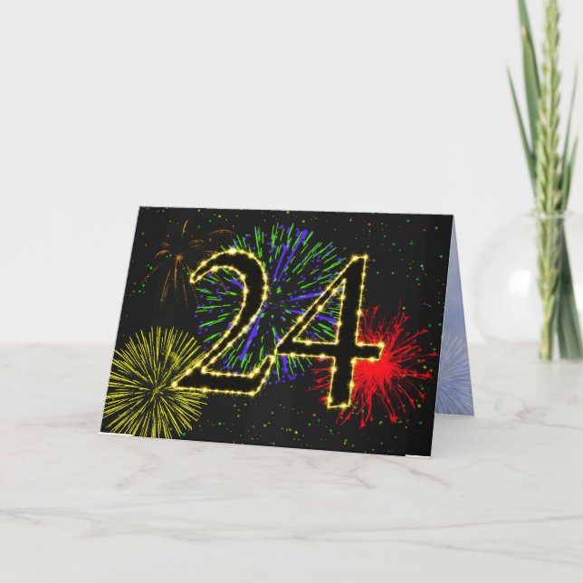 Invitation de fête du 24e anniversaire (Devant)