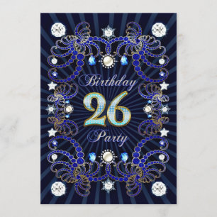 invitation de fête du 26e anniversaire avec une fo