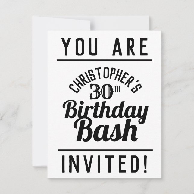 Invitation de fête du 30e anniversaire (Devant)