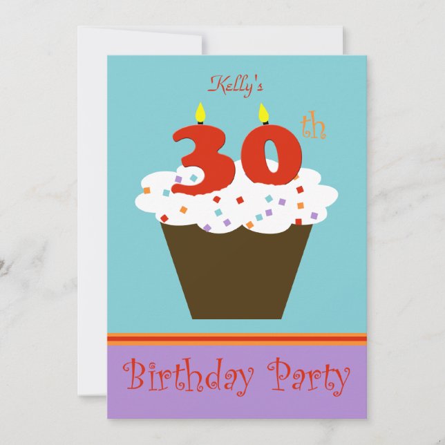 Invitation de fête du 30e anniversaire 30 bougies (Devant)