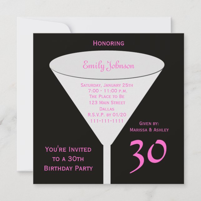 Invitation de fête du 30e anniversaire 30e toast (Devant)