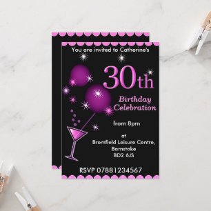 Invitation de fête du 30e anniversaire - Cocktail 