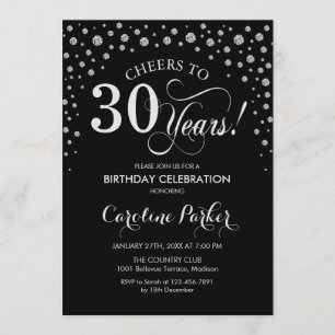 Invitation de fête du 30e anniversaire - Noir d'ar