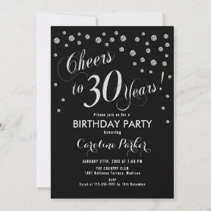Invitation de fête du 30e anniversaire - Noir d'ar