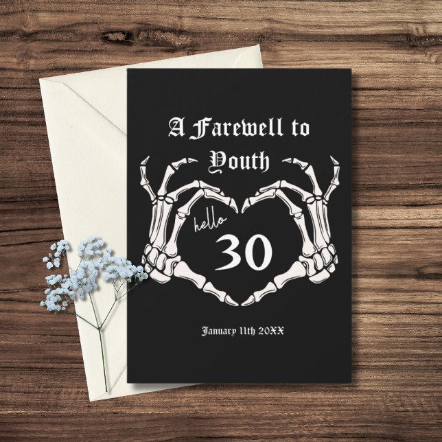 Invitation de fête du 30e anniversaire - RIP 20s F (30th Birthday - RIP Twenties Birthday Party  Decor)