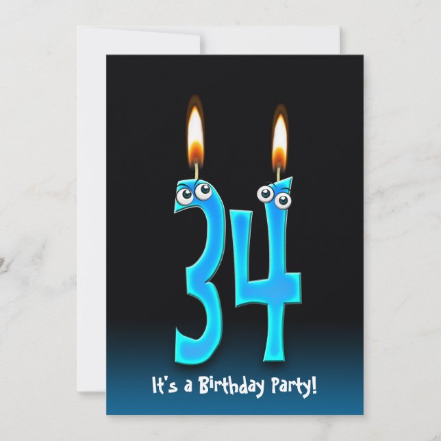 invitation de fête du 34e anniversaire (Devant)