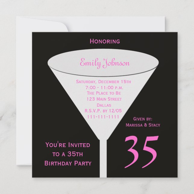 Invitation de fête du 35e anniversaire 35e toast (Devant)