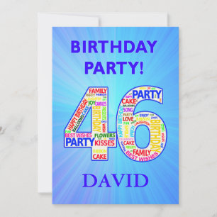Invitation de fête du 46e anniversaire Ajouter un 