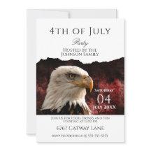 Invitation de fête du 4 juillet pour un aigle chau