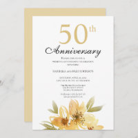 Invitation de fête du 50e anniversaire de la fleur