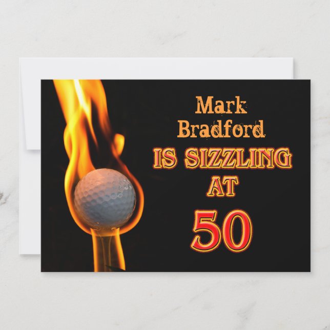 Invitation de fête du 50e anniversaire - Golf - Si (Devant)