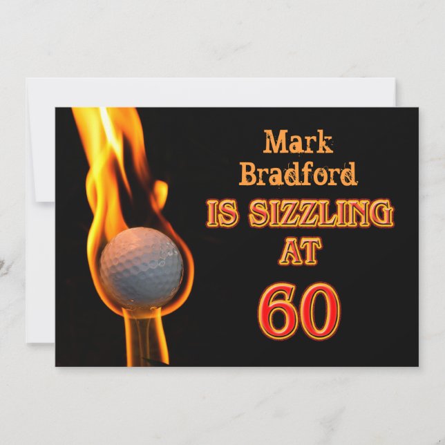 Invitation de fête du 60e anniversaire - Golf - Si (Devant)